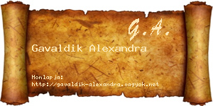 Gavaldik Alexandra névjegykártya